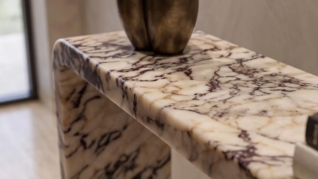 Calacatta Viola Marble Entryway Dresser Natural Stone Furniture