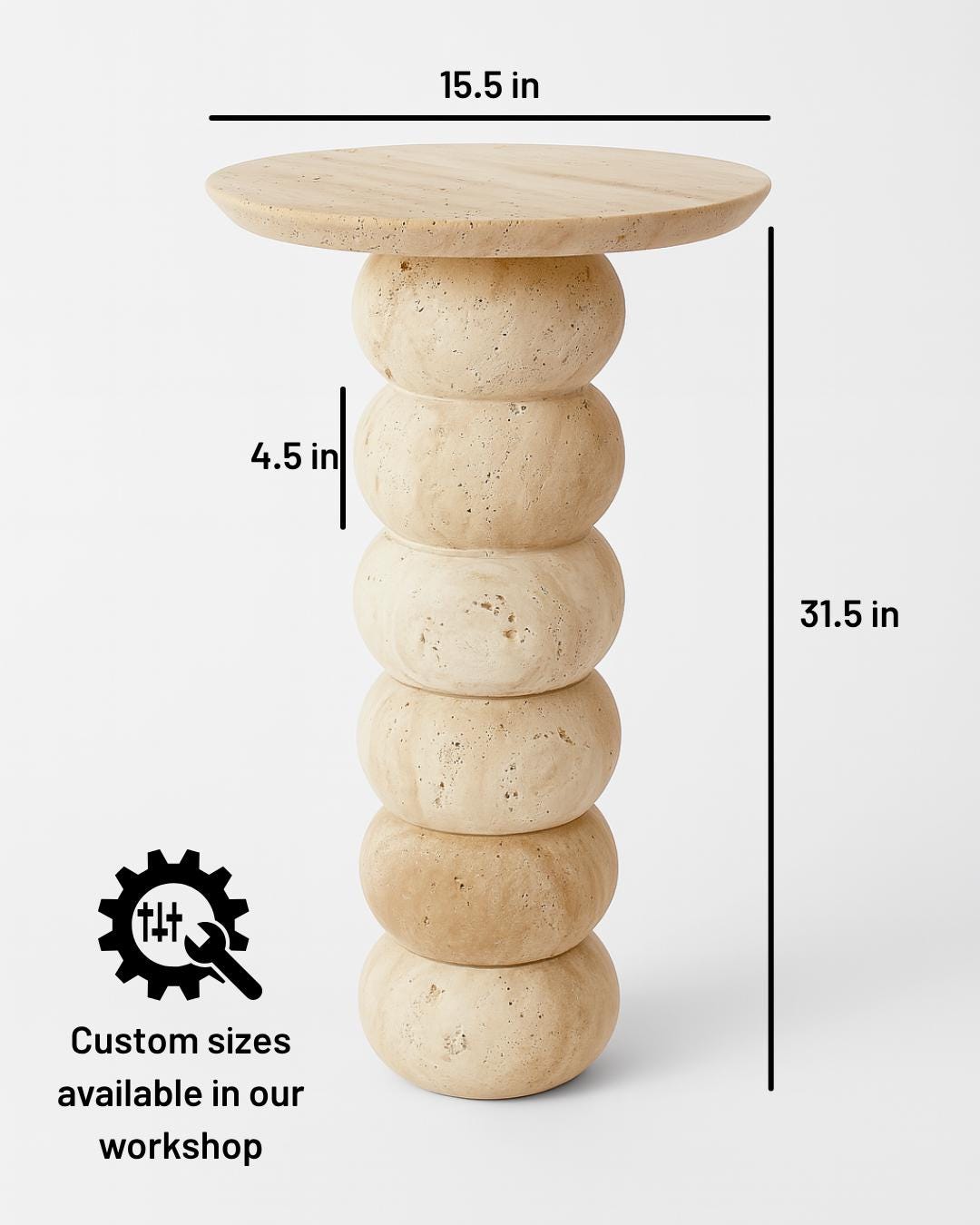 Handmade Travertine Marble Coffee Table: Luxury Stone Furniture for Designer