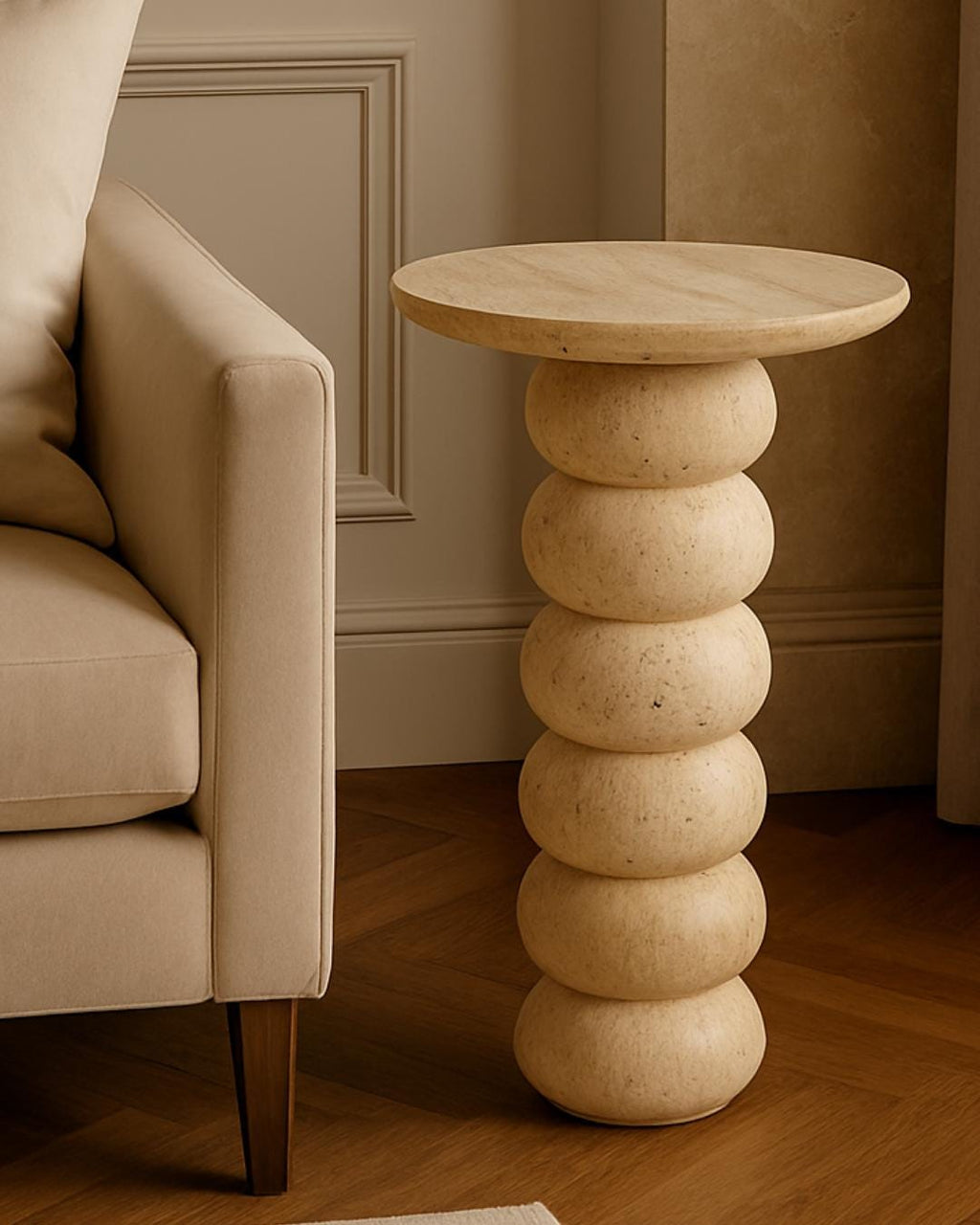 Handmade Travertine Marble Coffee Table: Luxury Stone Furniture for Designer