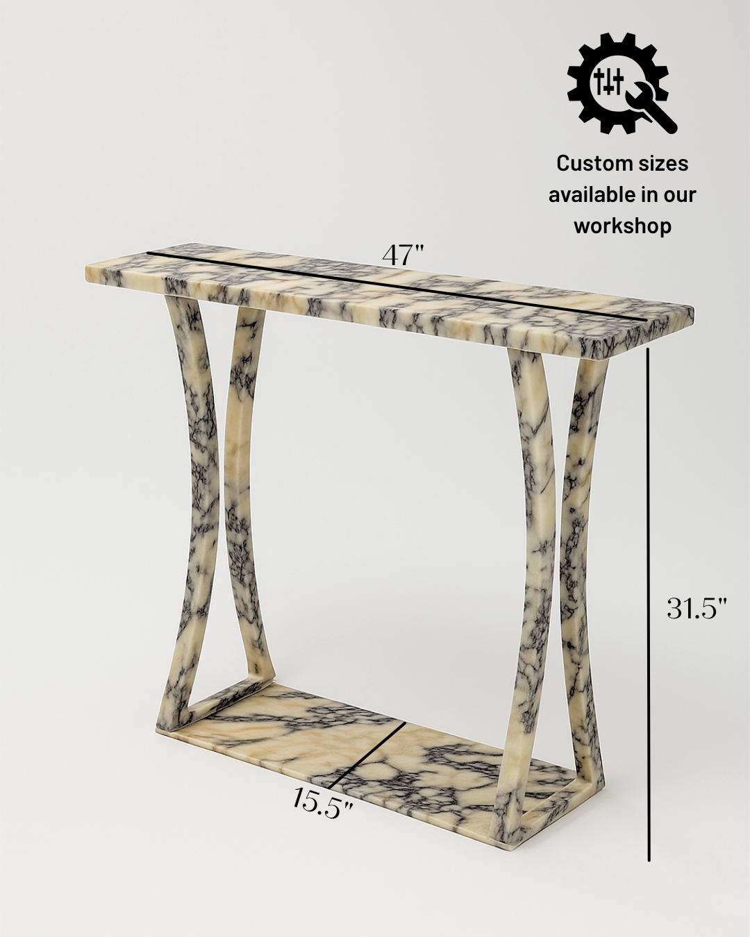 Handmade Calacatta Viola Marble Console Table: Modern Entryway Table