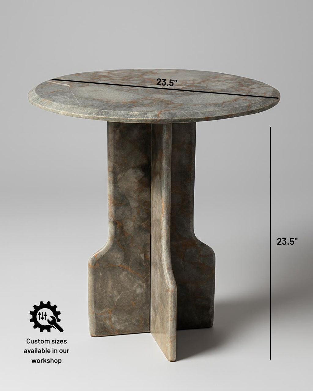 Handmade Round Marble Side Table: Modern Accent Decor