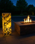Handmade Marble Floor Lamp: Illuminated Stone Column, Modern Ambient Light