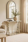 Handmade Calacatta Viola Marble Console Table: Modern Entryway Table