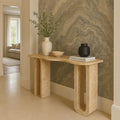 Handmade Travertine Console Table: Modern Minimalist Entryway Travertine Luxury Marble Dresser Furniture