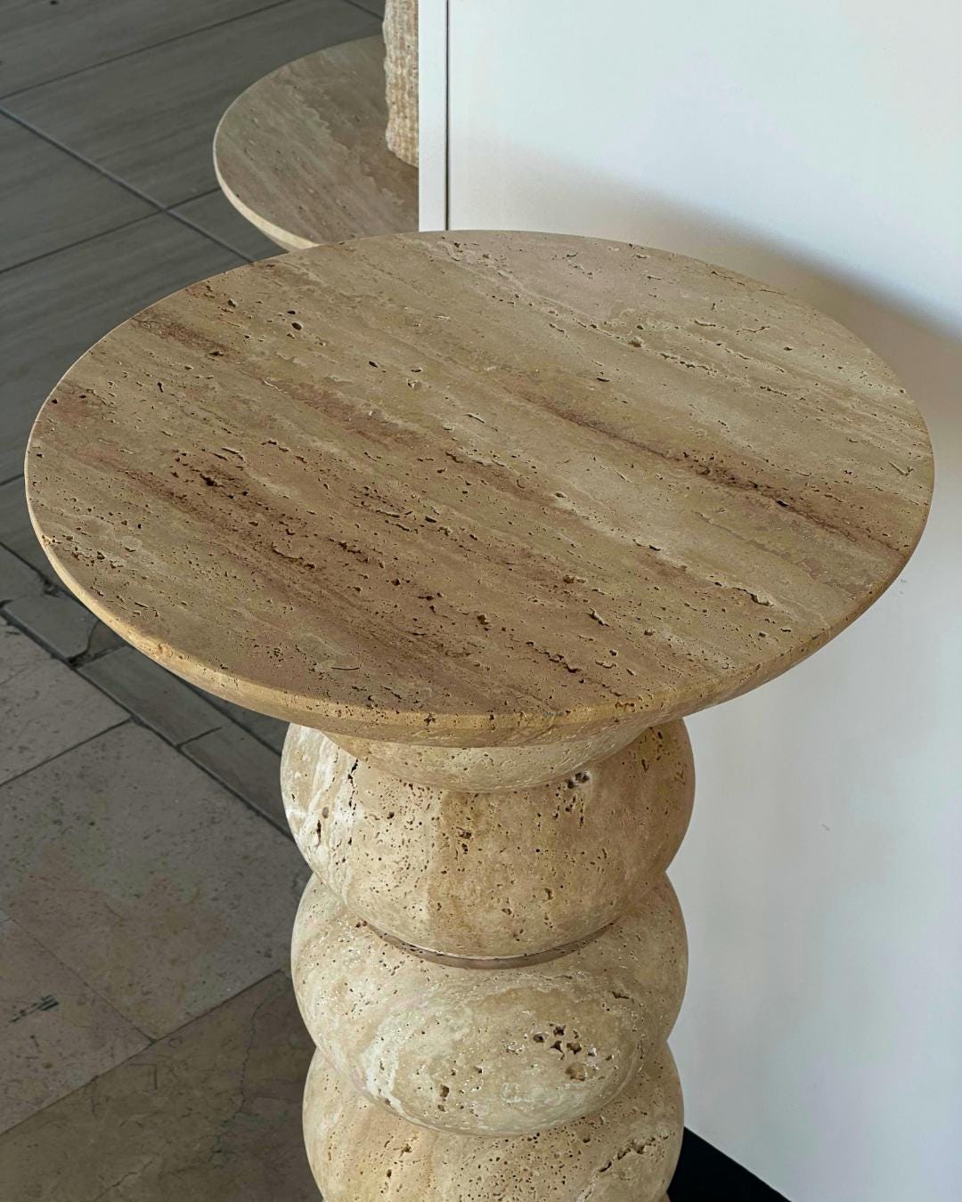 Handmade Travertine Marble Coffee Table: Luxury Stone Furniture for Designer