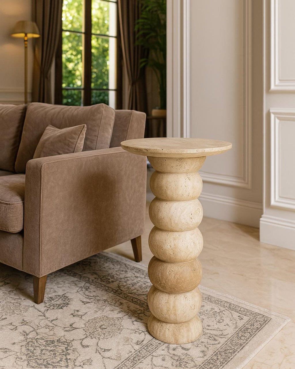 Handmade Travertine Marble Coffee Table: Luxury Stone Furniture for Designer