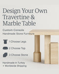 Custom Handmade Travertine Console Table: Design Your Own Stone Furniture