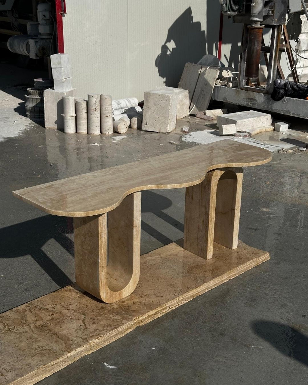 Handmade Travertine Console Table Marble Stone Entryway Furniture: Luxury Home Furniture