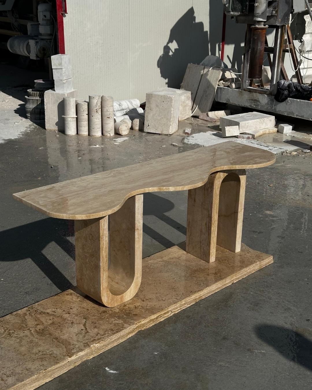 Handmade Travertine Console Table Marble Stone Entryway Furniture: Luxury Home Furniture