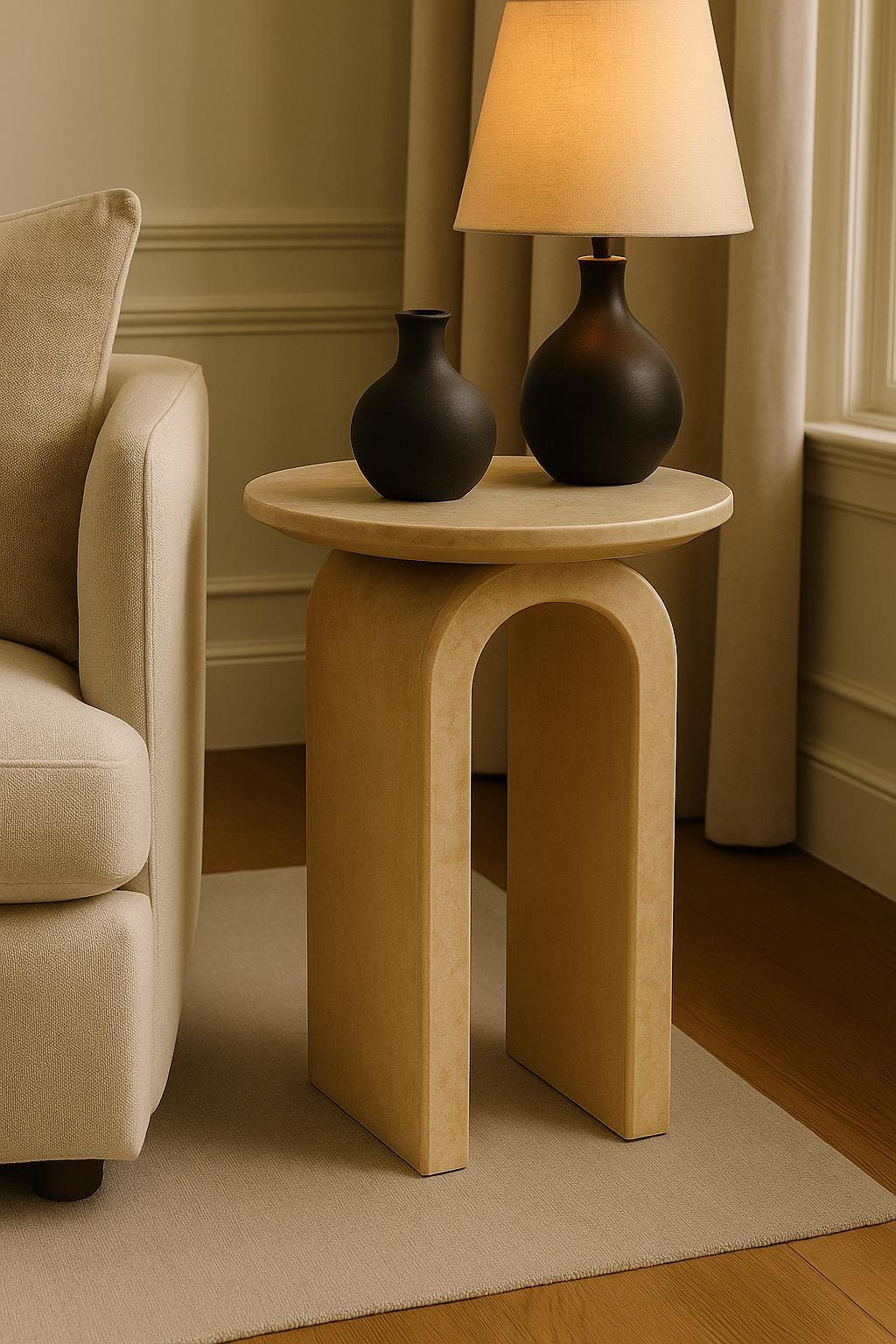Travertine Marble Console Table: Natural Stone, Modern Minimalist Accent Table