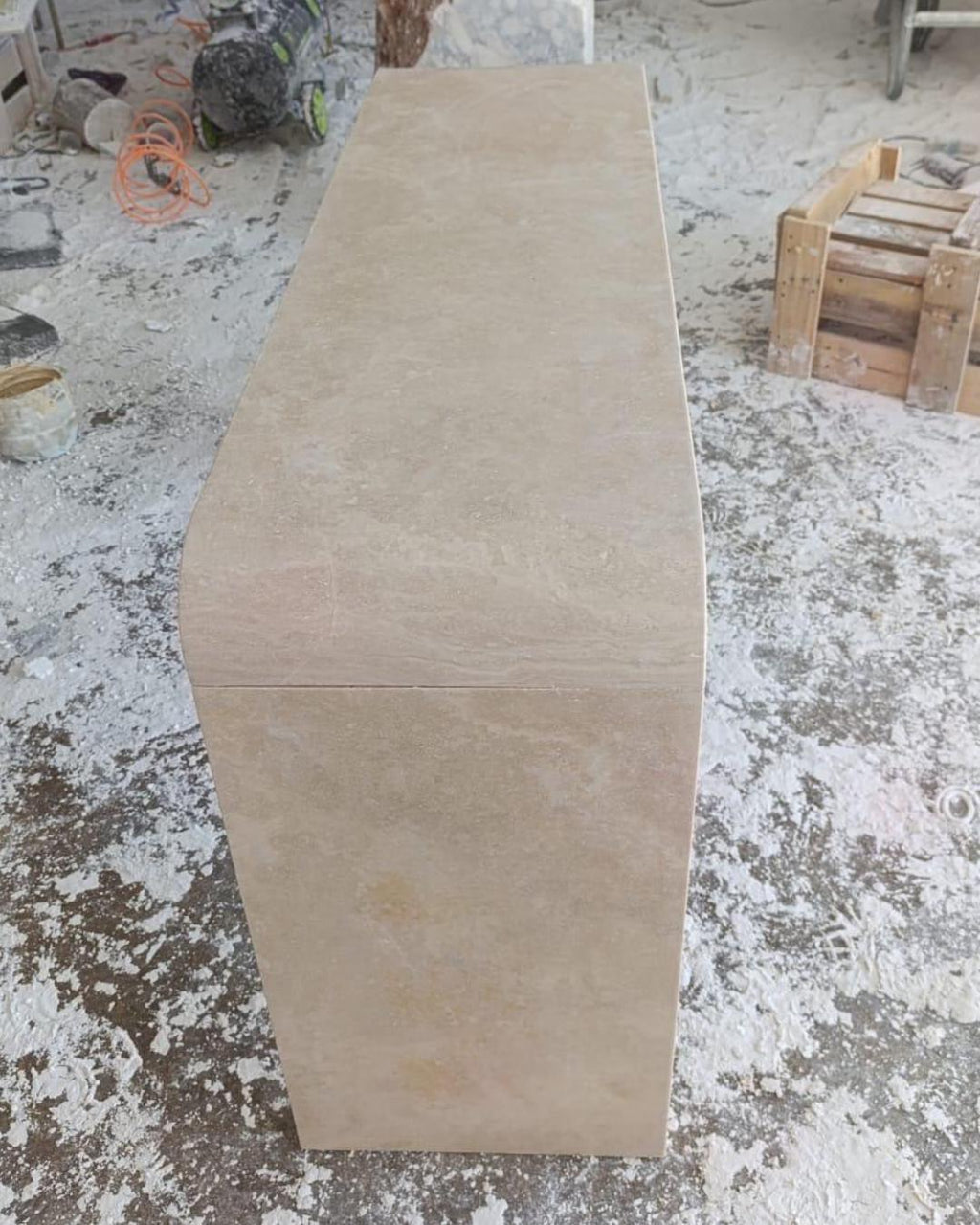 Travertine Marble Stone Entryway Console Table, Luxury Home Furniture