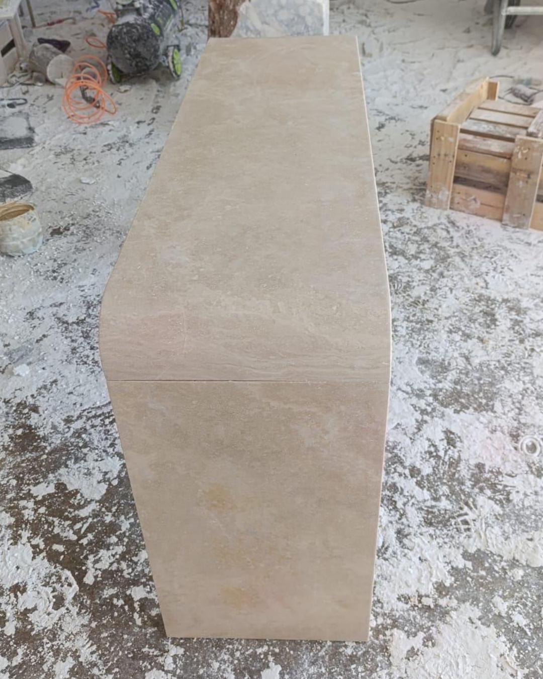 Travertine Marble Stone Entryway Console Table, Luxury Home Furniture