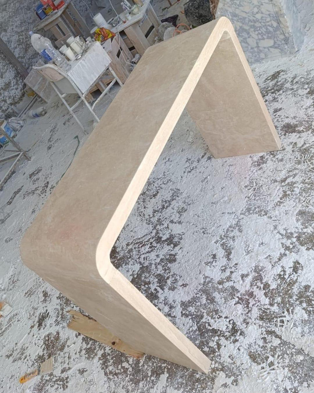 Travertine Marble Stone Entryway Console Table, Luxury Home Furniture