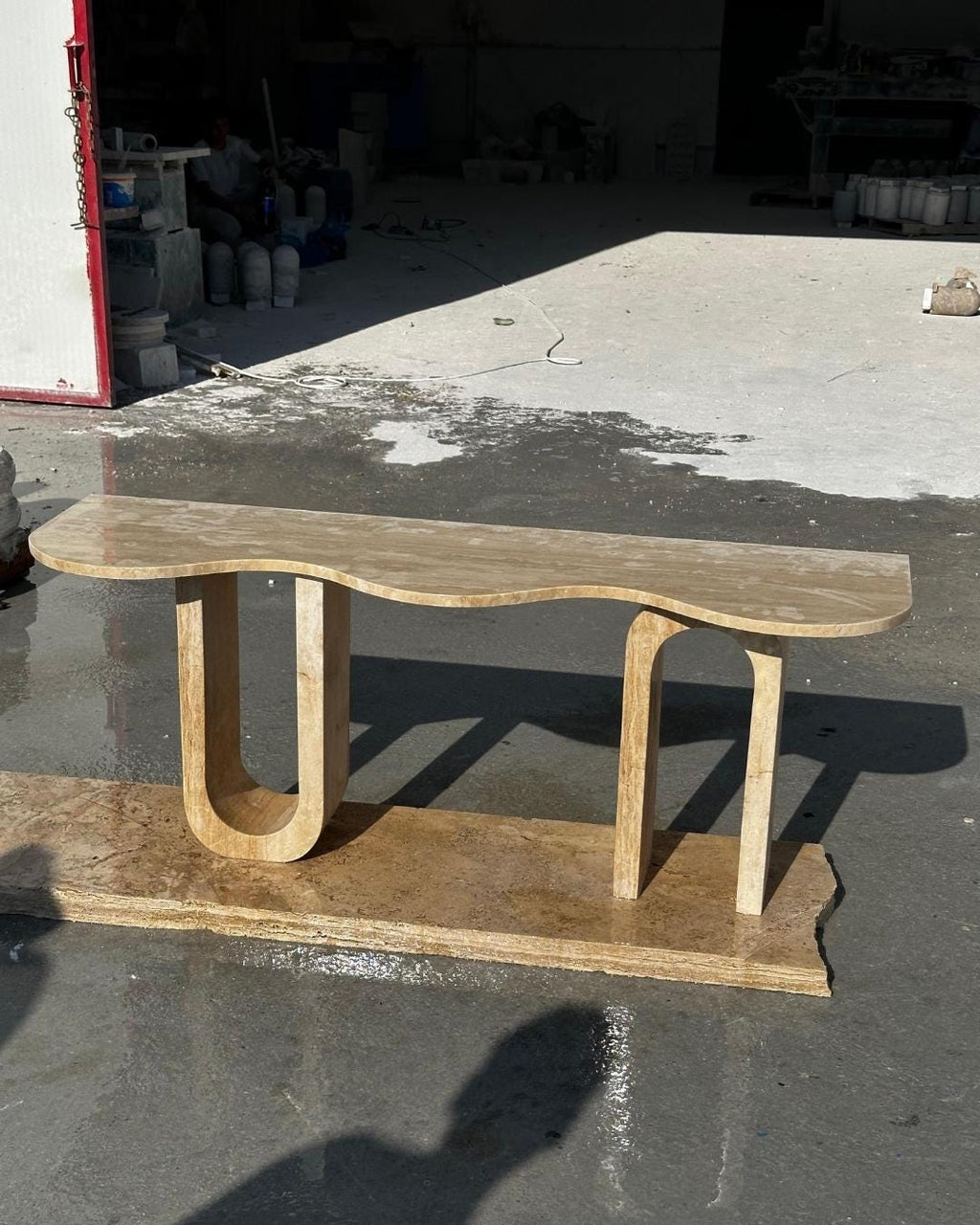 Handmade Travertine Console Table Marble Stone Entryway Furniture: Luxury Home Furniture