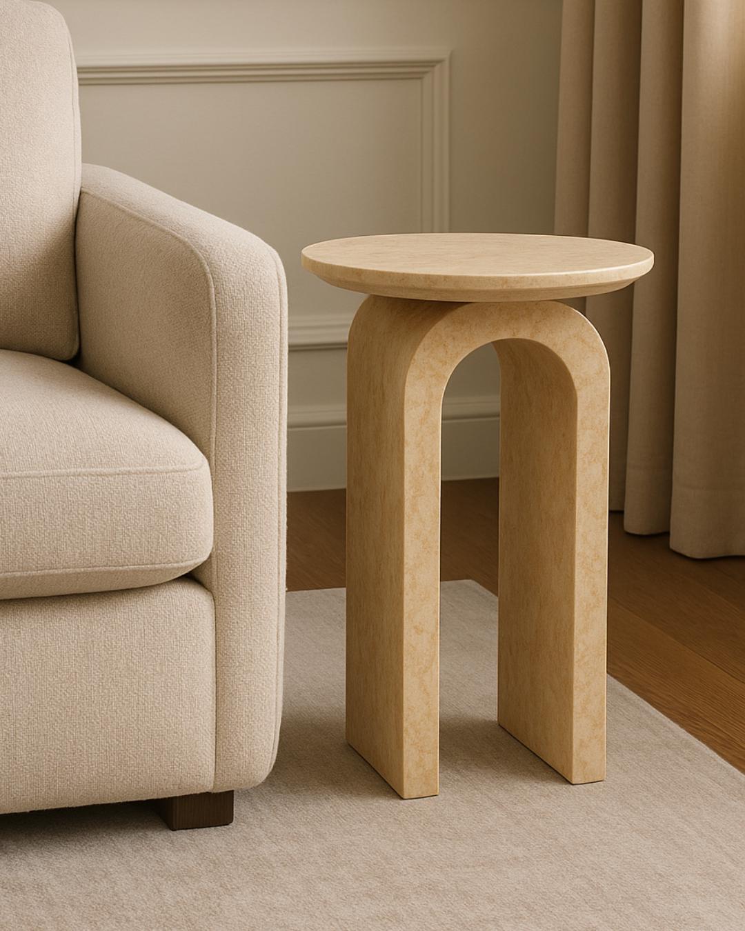 Travertine Marble Console Table: Natural Stone, Modern Minimalist Accent Table