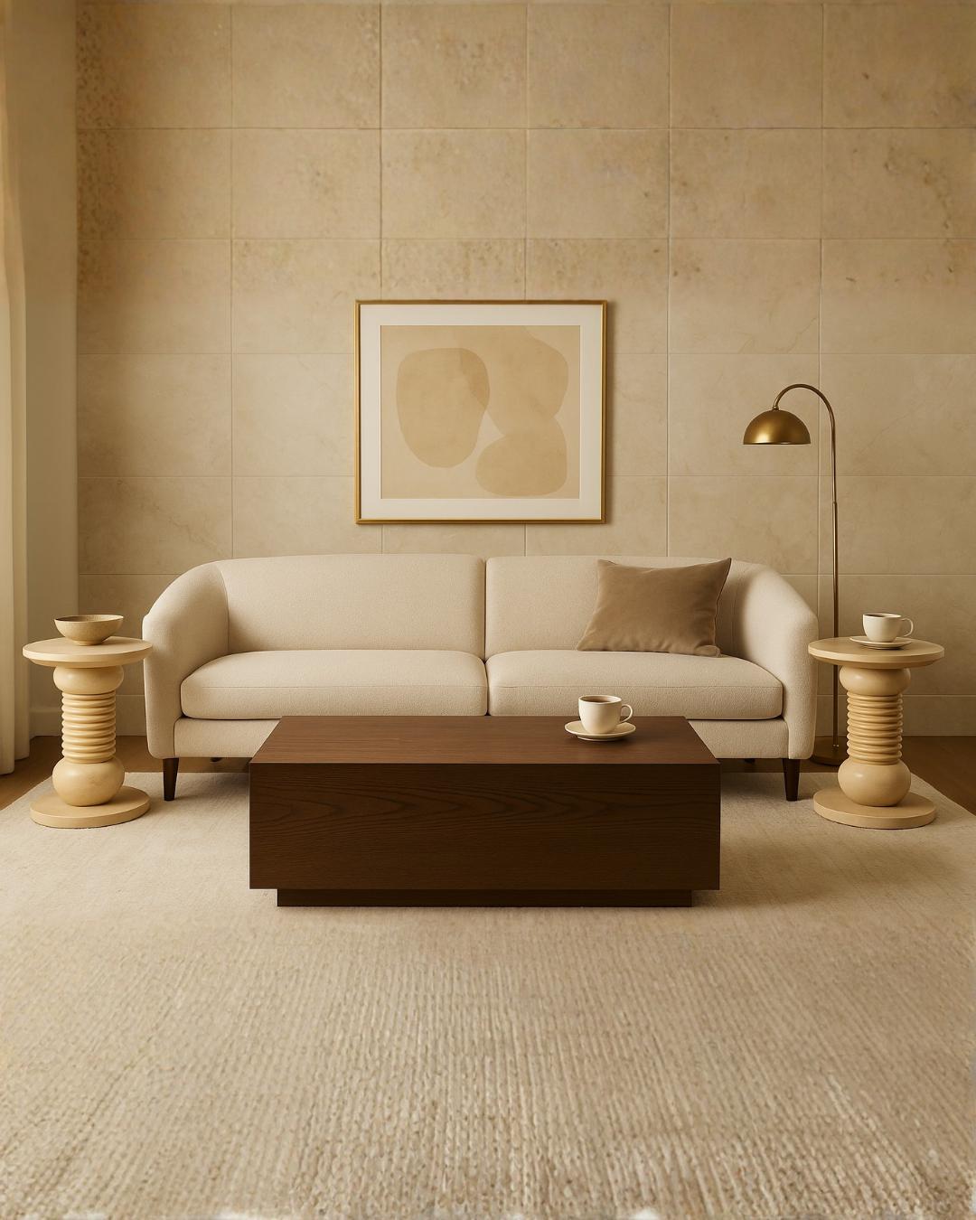 Handmade Travertine Coffee Table Luxury Marble Console Table Furniture