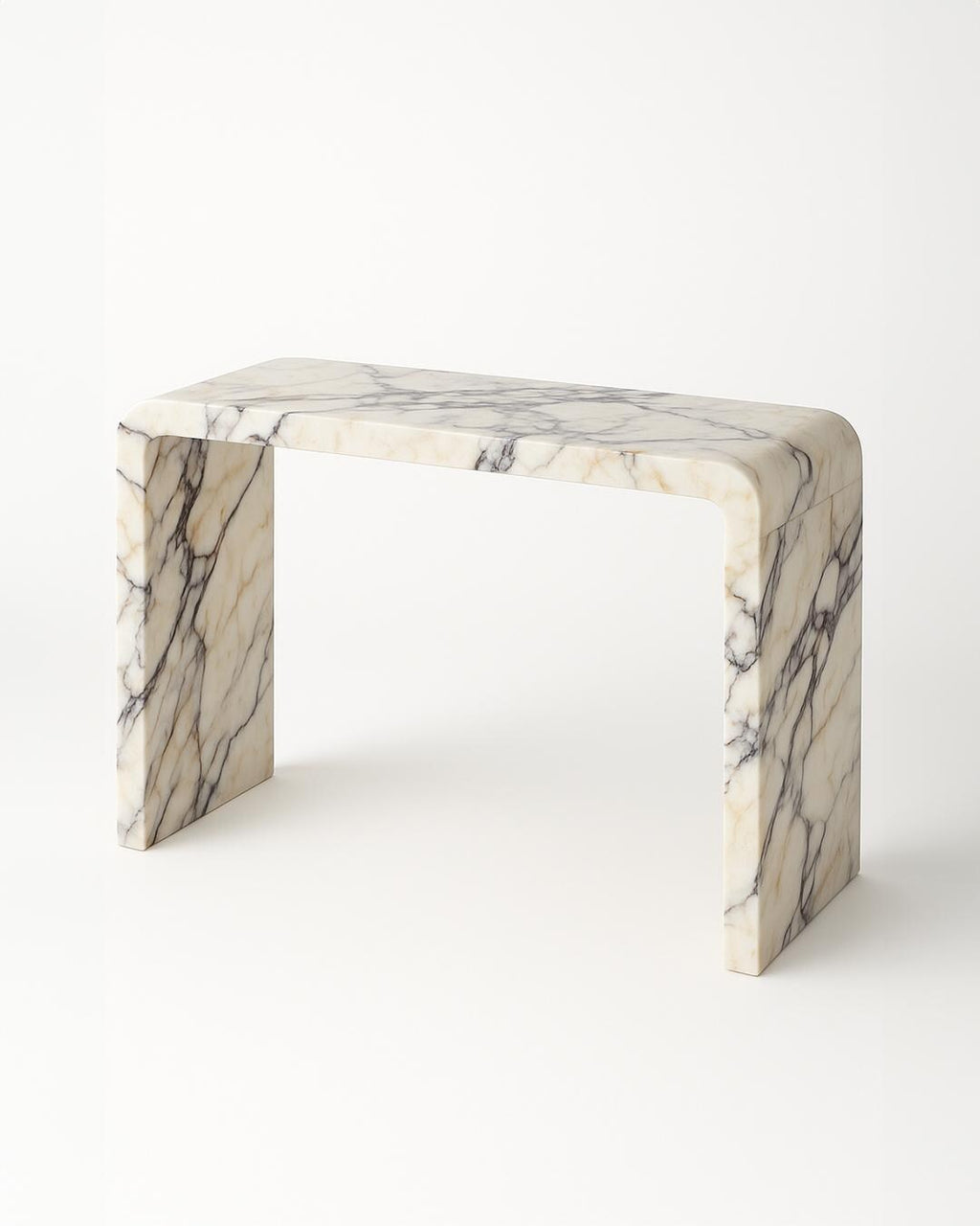 Handmade Calacatta Marble Console Table: Entryway Natural Stone Console | Luxury Modern Hallway Furniture Dresser