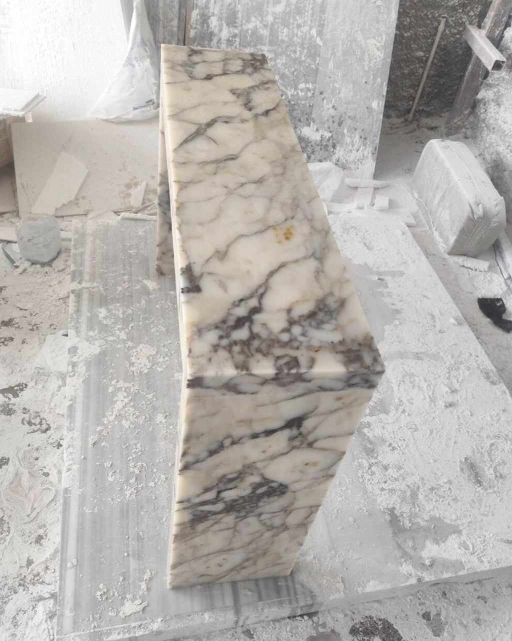 Calacatta Viola Marble Console Table Luxury Handcrafted Stone Entryway Table