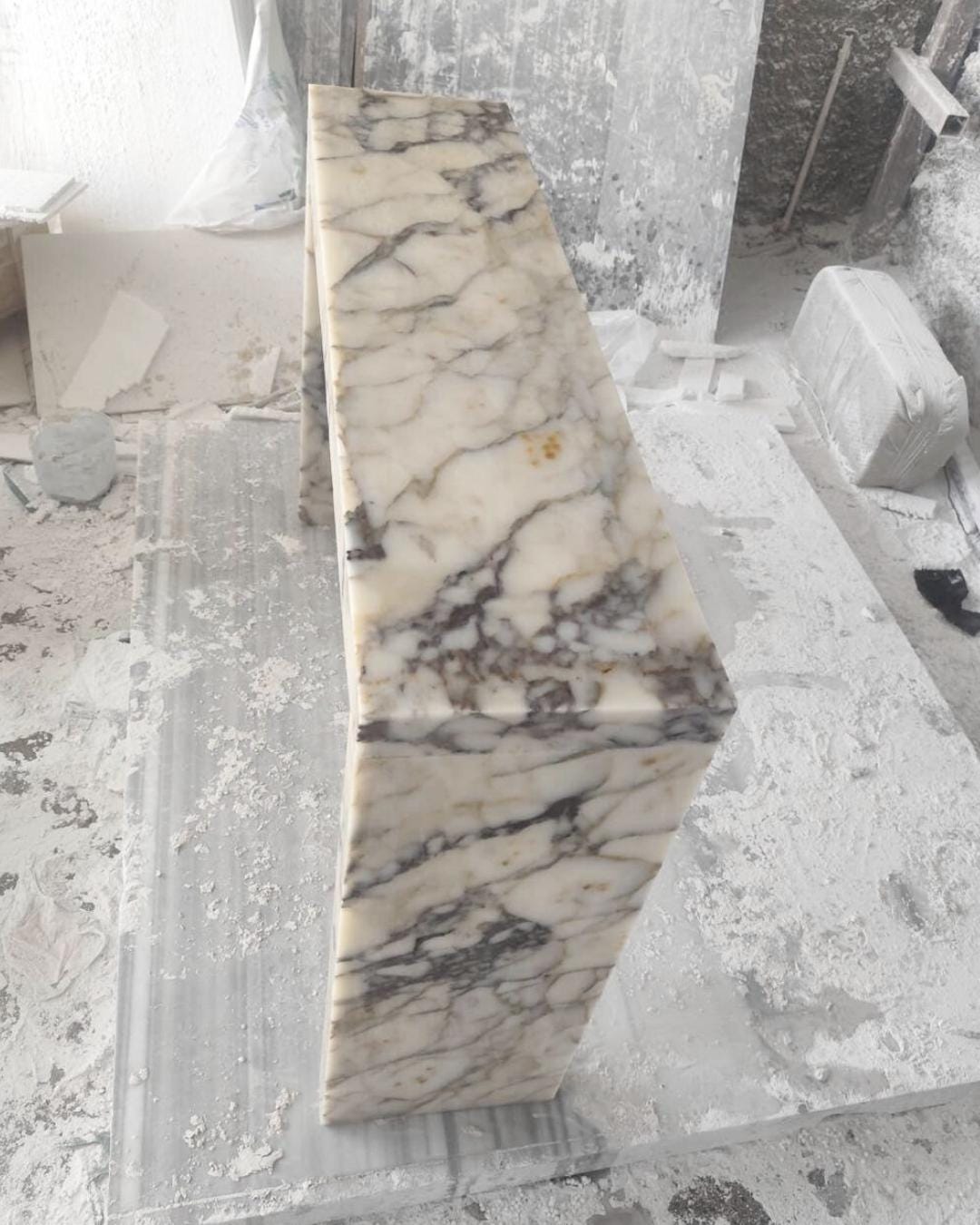 Calacatta Viola Marble Console Table Luxury Handcrafted Stone Entryway Table