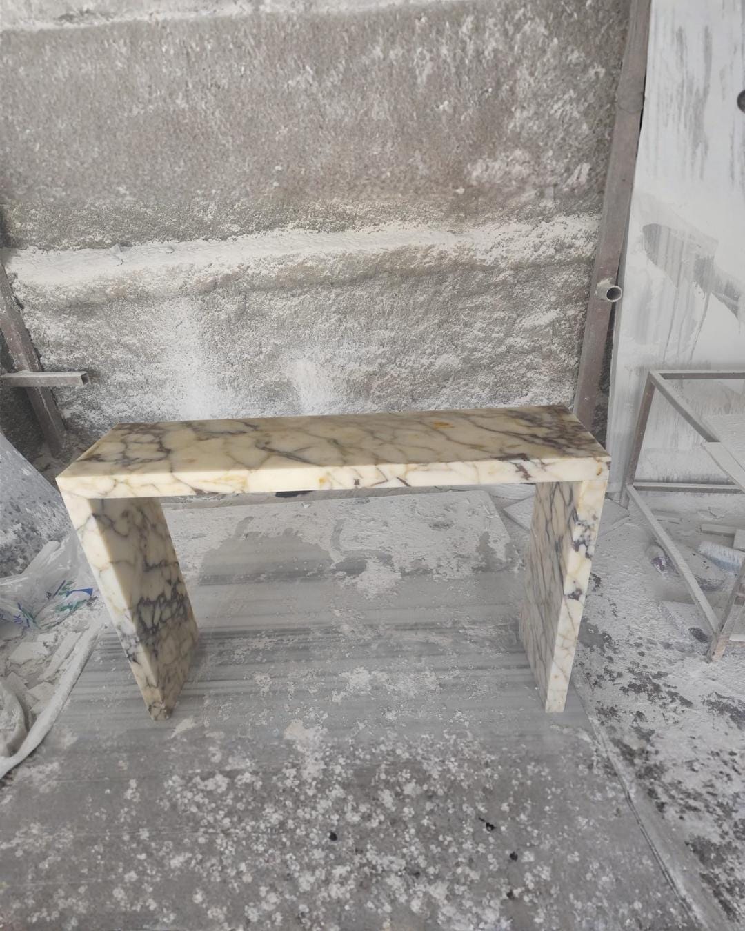 Calacatta Viola Marble Console Table Luxury Handcrafted Stone Entryway Table