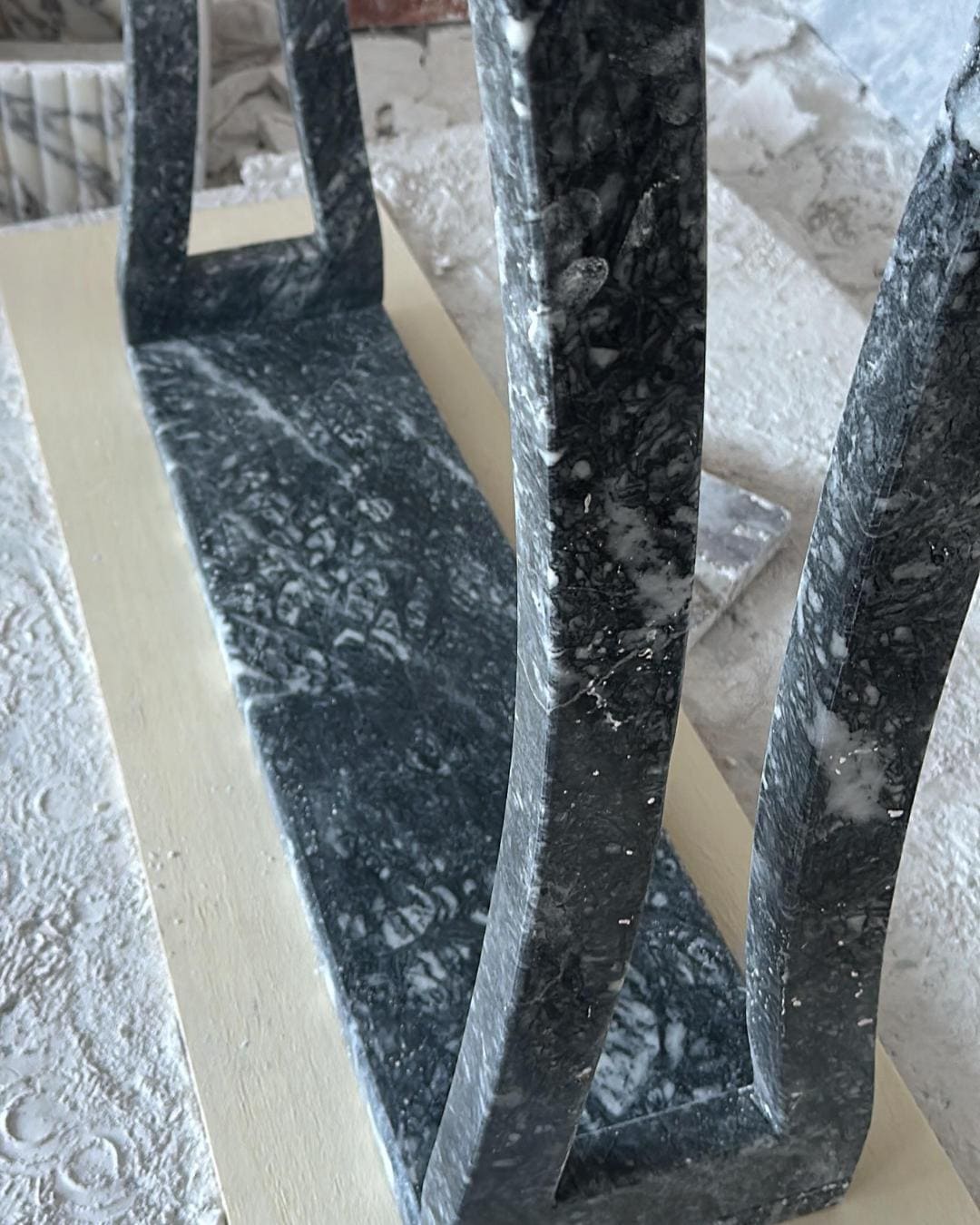 Handmade Black Marble Dresser Console Table Luxury Stone Furniture