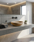 Handmade Travertine Round Marble Sink: Luxury Bathroom Vanity