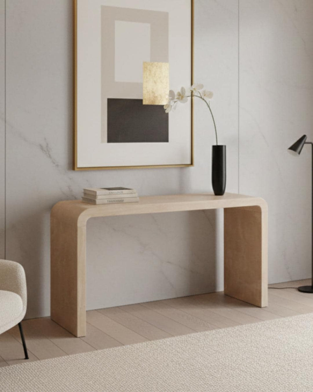 Travertine Marble Stone Entryway Console Table, Luxury Home Furniture