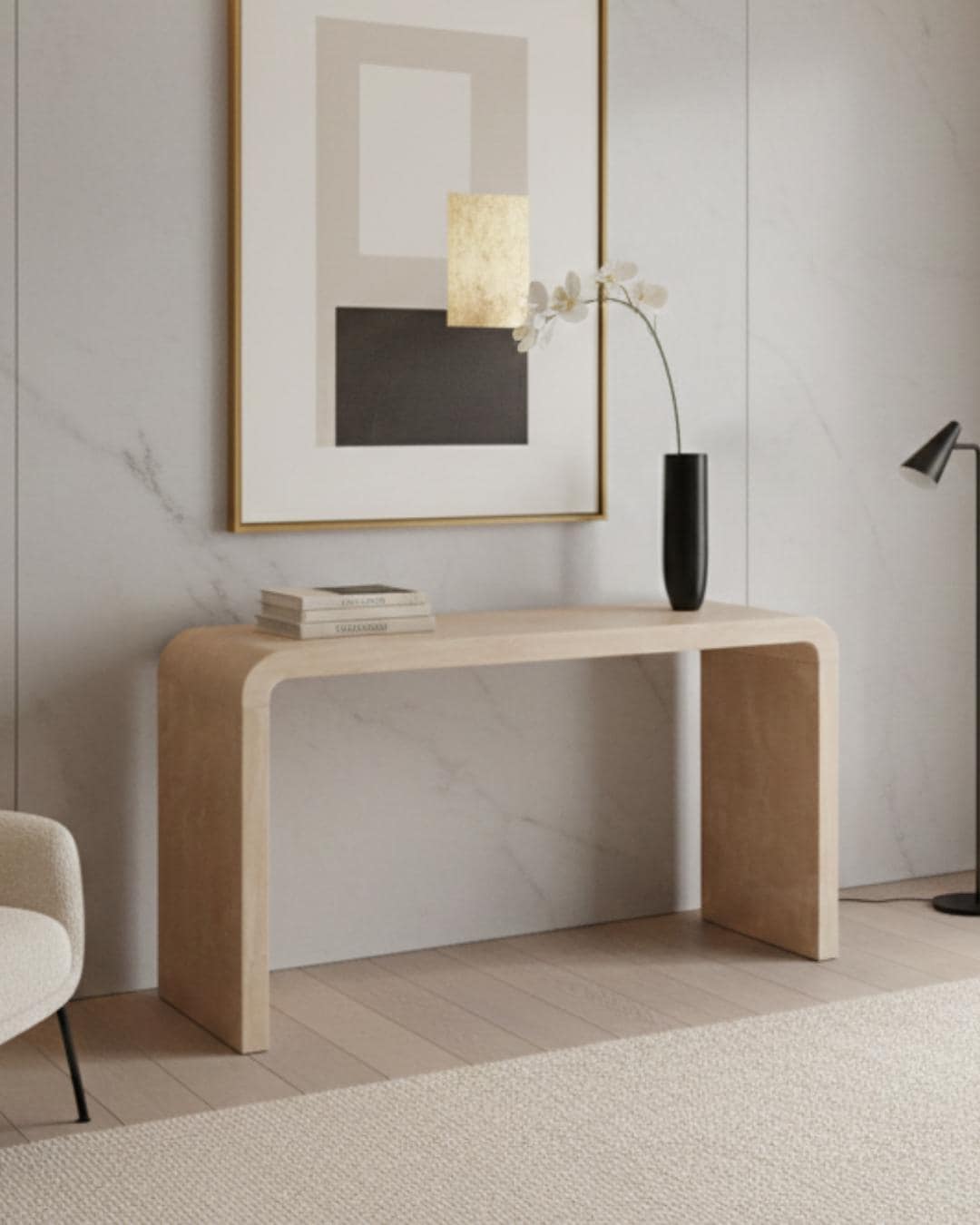 Travertine Marble Stone Entryway Console Table, Luxury Home Furniture