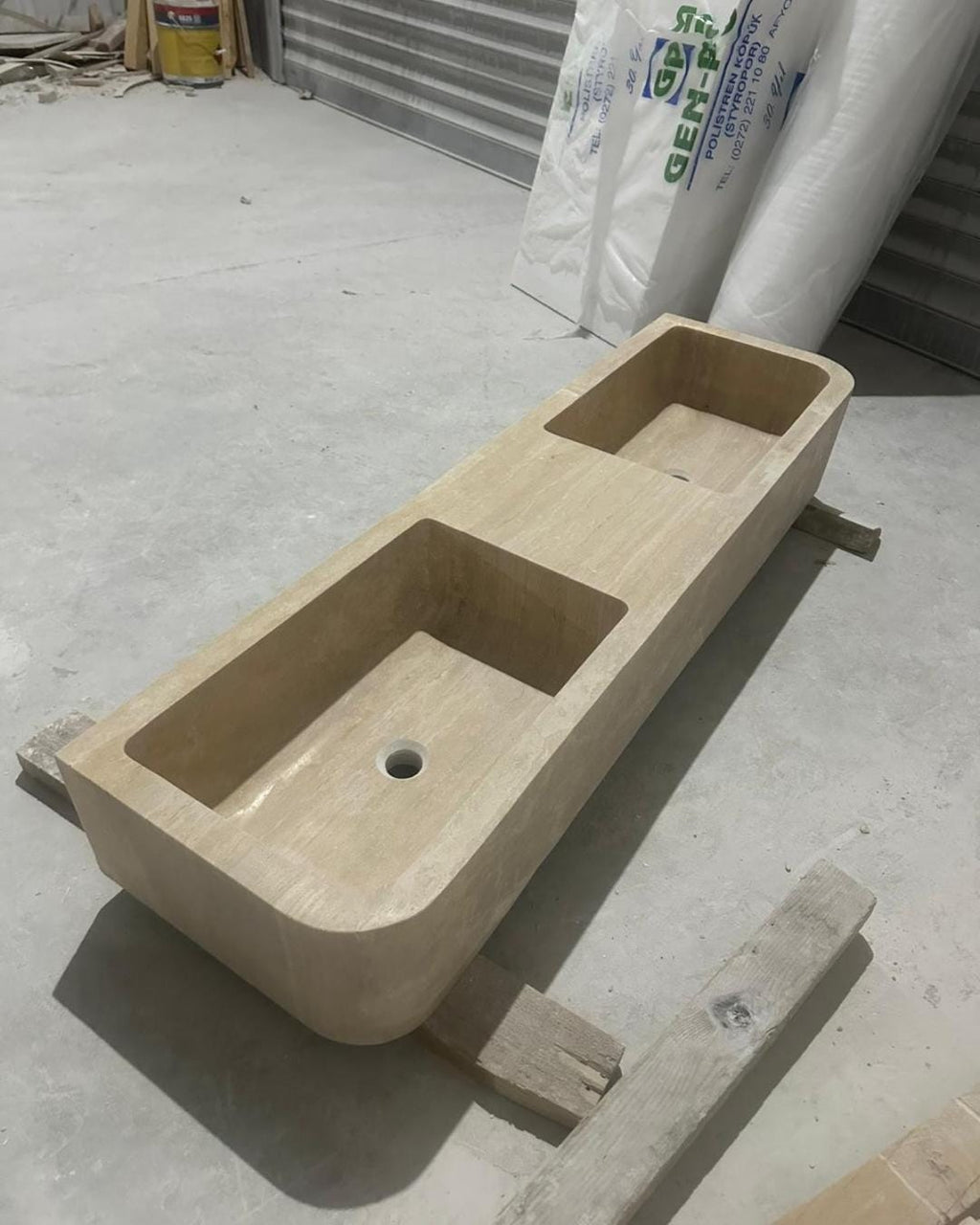 Handmade Travertine Marble Sink, Custom Natural Stone Bathroom Basin