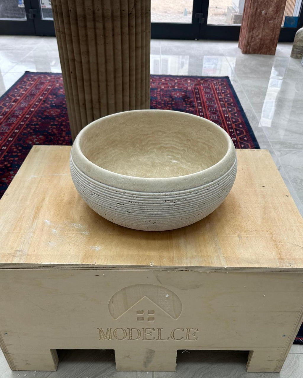 Travertine Marble Stone Round Sink: Luxury Bathroom Vanity