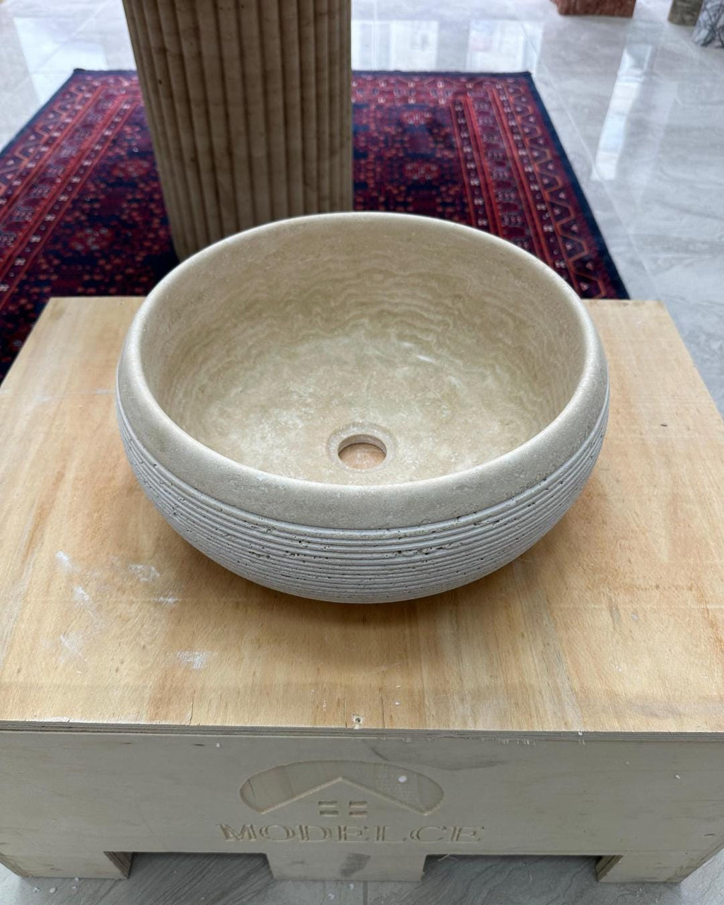 Travertine Marble Stone Round Sink: Luxury Bathroom Vanity