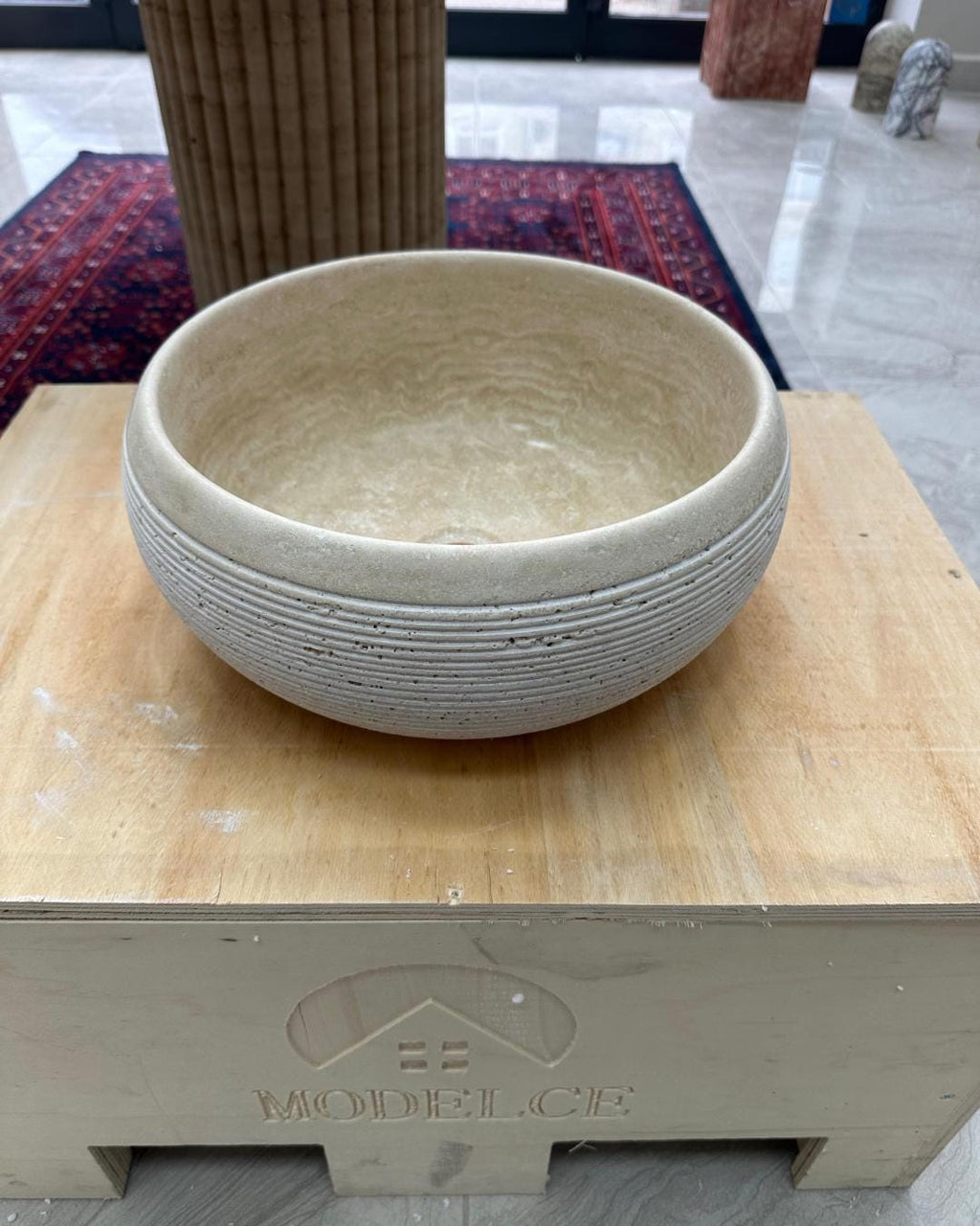 Travertine Marble Stone Round Sink: Luxury Bathroom Vanity