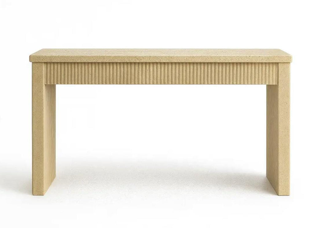Travertine Entryway Console Table: Minimalist Modern Hallway Console