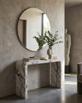 Handmade Calacatta Marble Console Table: Entryway Natural Stone Console | Luxury Modern Hallway Furniture Dresser