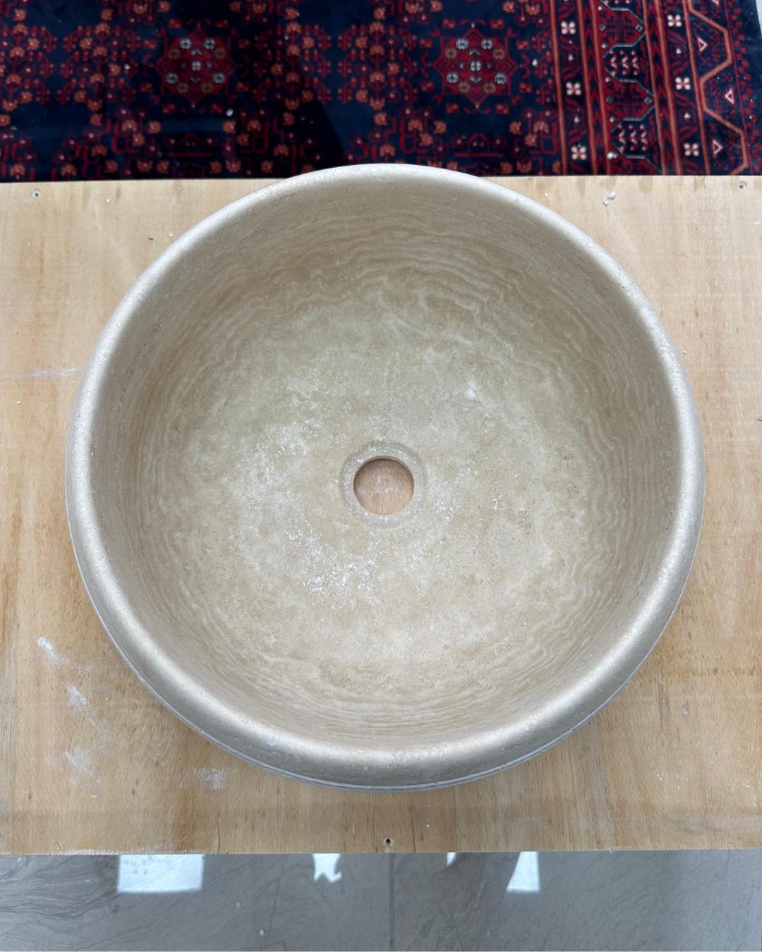 Travertine Marble Stone Round Sink: Luxury Bathroom Vanity