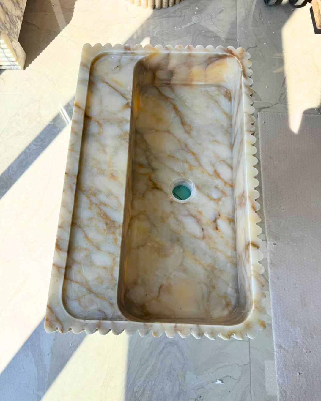 Calacatta Gold Stone Marble Sink Luxury Bathroom Vanity