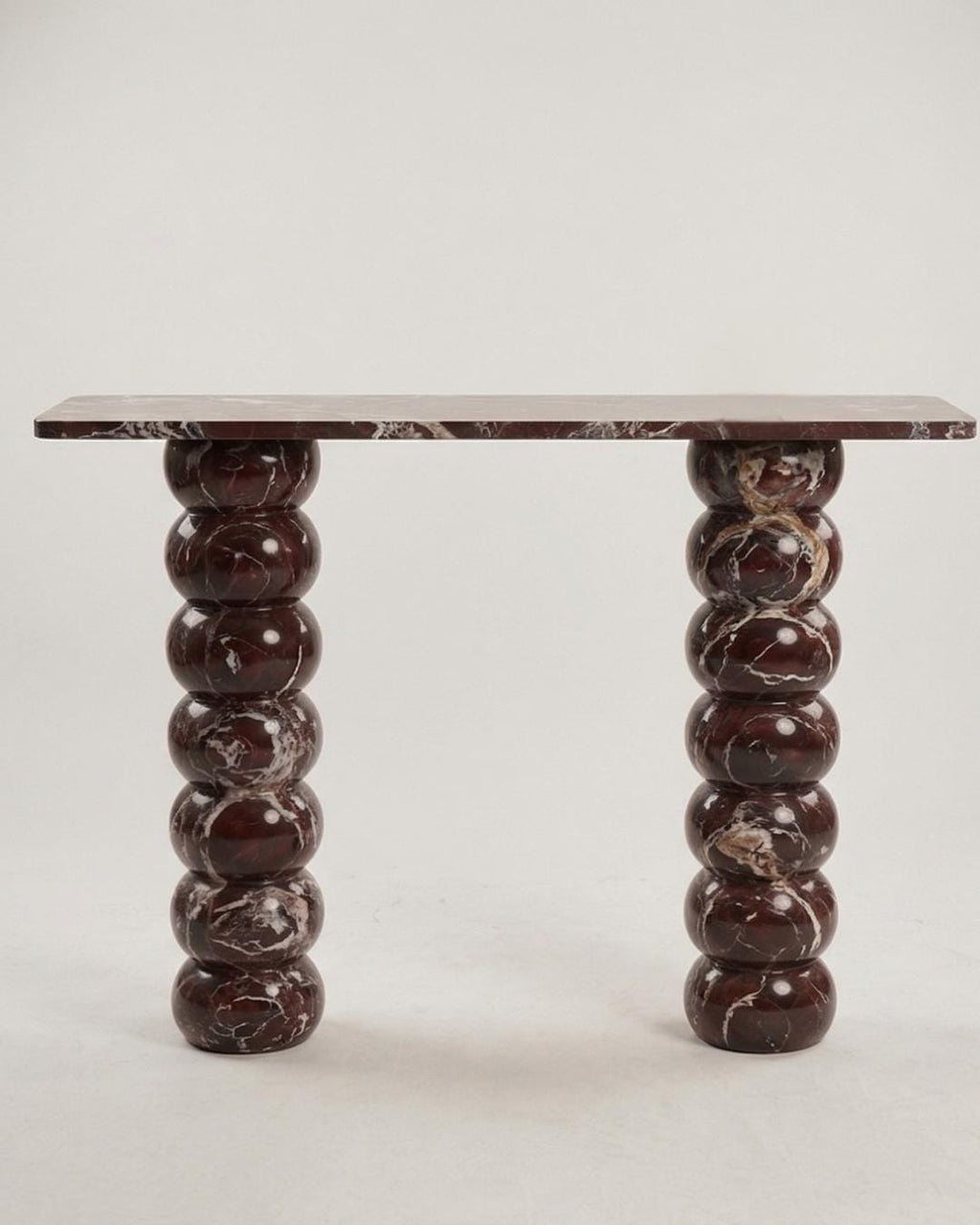 Rosso Levanto Marble Console Table, Red Stone Entryway Table, Custom Furniture