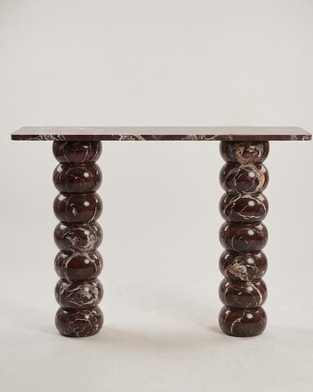 Rosso Levanto Marble Console Table, Red Stone Entryway Table, Custom Furniture