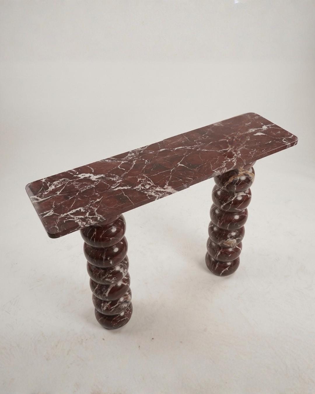 Rosso Levanto Marble Console Table, Red Stone Entryway Table, Custom Furniture