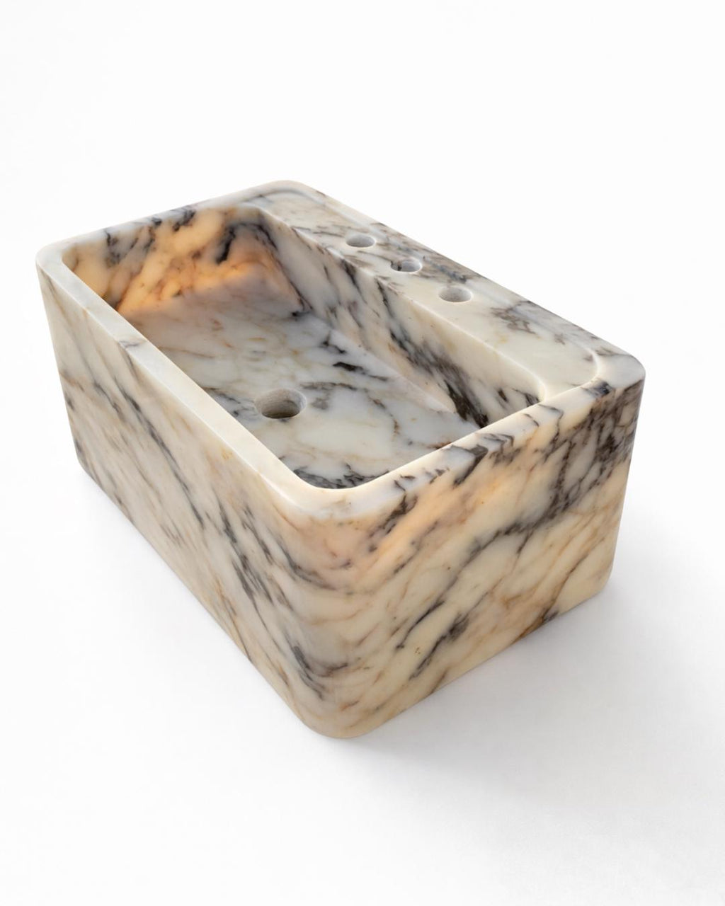 Calacatta Viola Marble Stone Handmade High Height Sink Luxury Bathroom Vanity