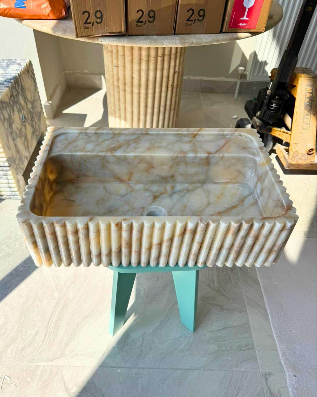 Calacatta Gold Stone Marble Sink Luxury Bathroom Vanity