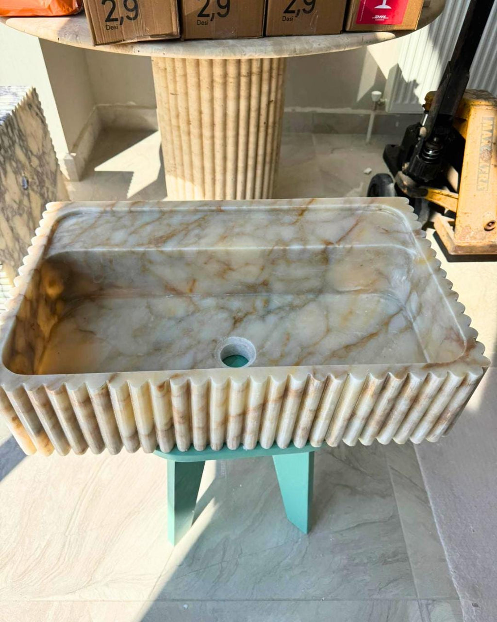 Calacatta Gold Stone Marble Sink Luxury Bathroom Vanity