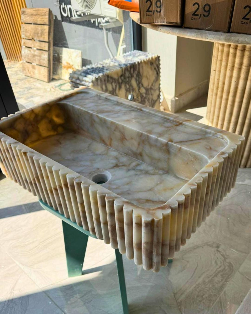 Calacatta Gold Stone Marble Sink Luxury Bathroom Vanity