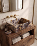 Calacatta Viola Fluted Marble Sink, Custom Wall Mount Bathroom Basin, Hand Carved Stone Washbasin