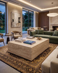 Travertine Block Coffee Table, Luxury Minimalist Plinth, Bespoke Natural Stone Console Table Furniture