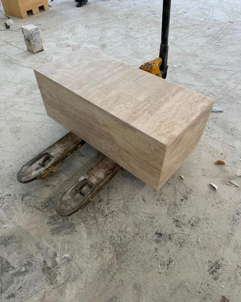 Travertine Block Coffee Table, Luxury Minimalist Plinth, Bespoke Natural Stone Console Table Furniture