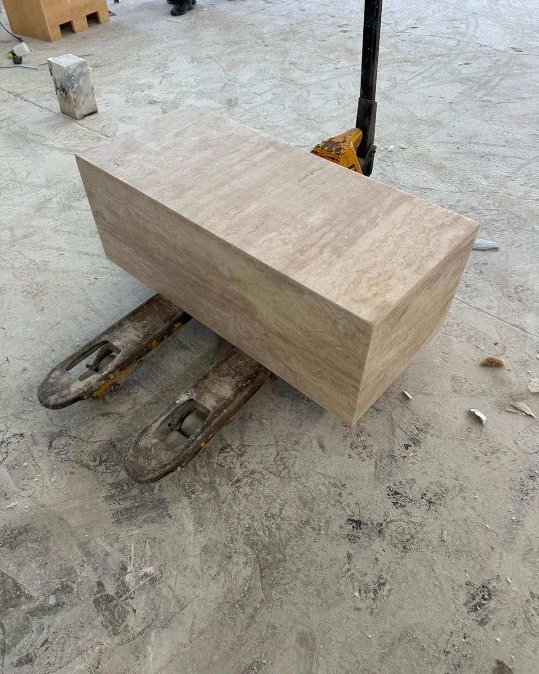 Travertine Block Coffee Table, Luxury Minimalist Plinth, Bespoke Natural Stone Console Table Furniture