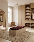 Travertine Upholstered Bench, Natural Stone Entryway Bench, Luxury Bedroom Bench, Custom Ottoman Seat, Handmade Furniture