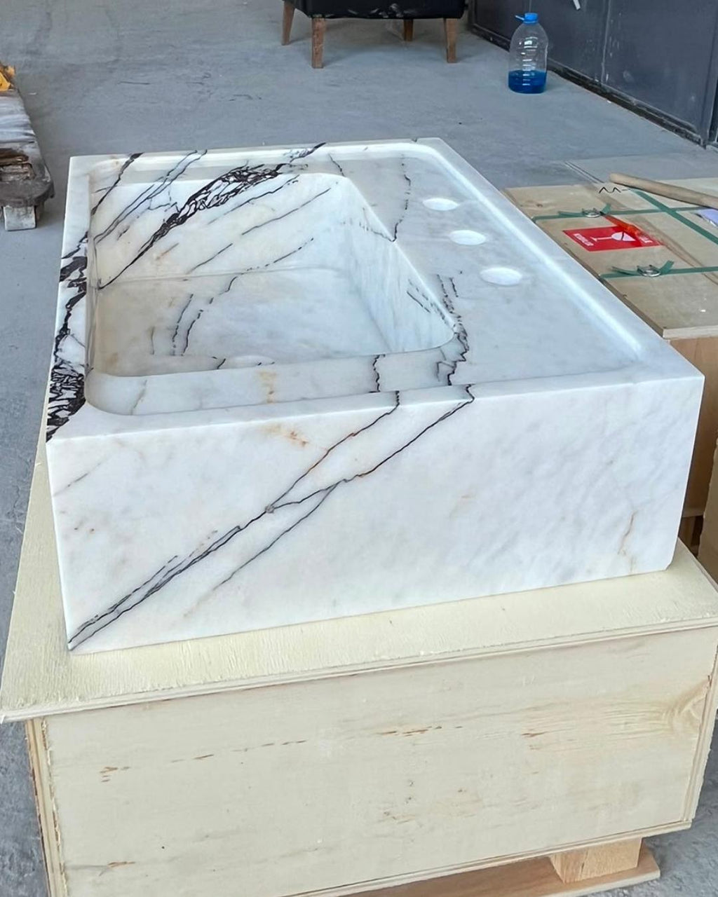 Handmade Lilac Marble Sink, Natural Stone Vessel Basin, Handmade Bathroom Sink
