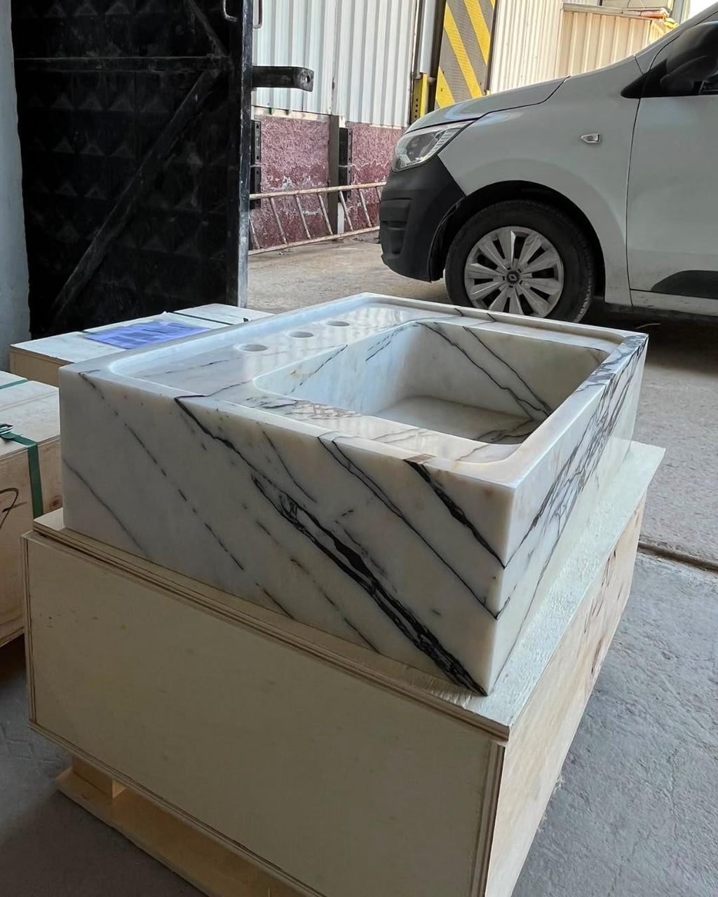Handmade Lilac Marble Sink, Natural Stone Vessel Basin, Handmade Bathroom Sink
